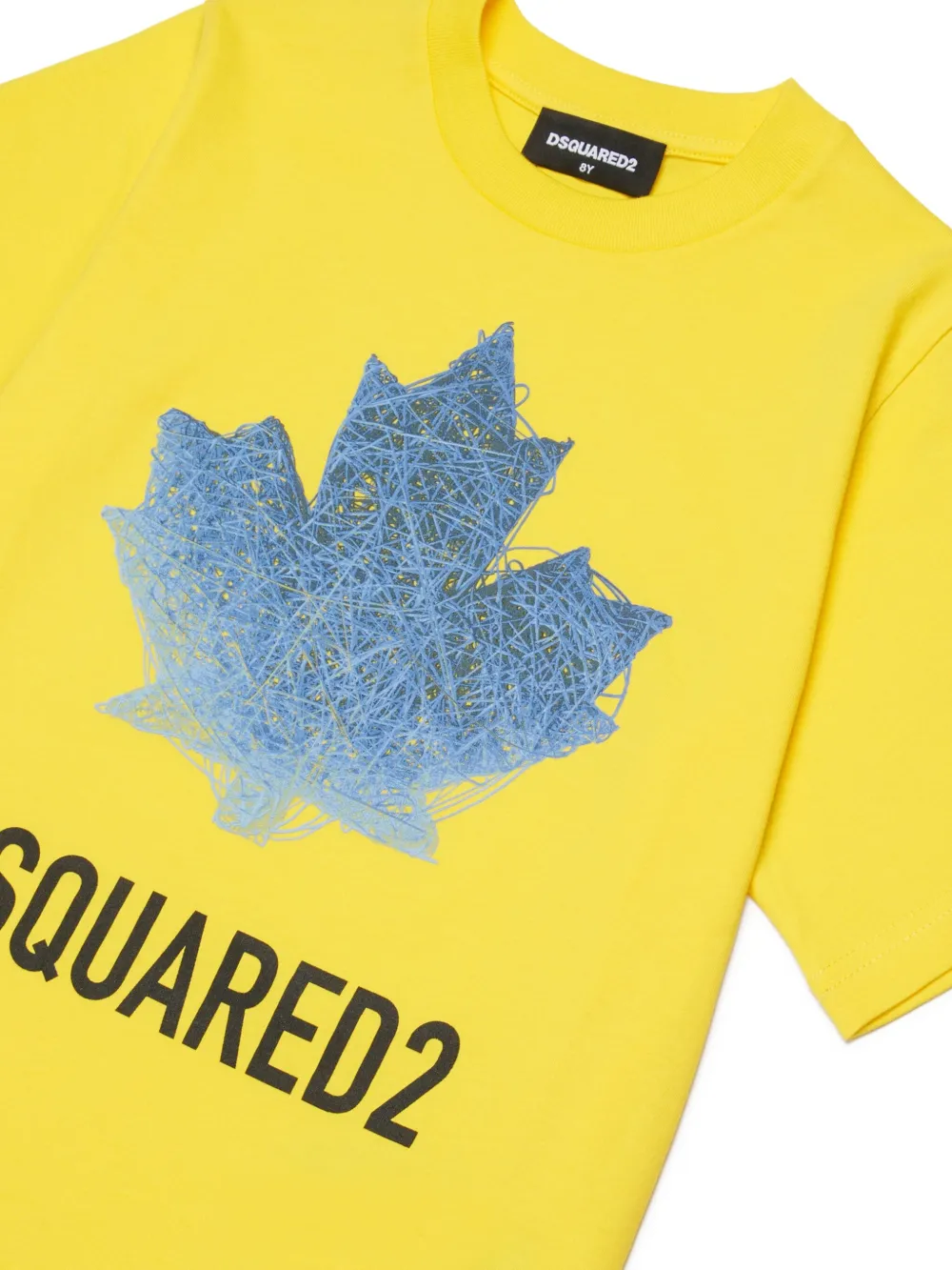 DSQUARED2 KIDS T-shirt met esdoornblad en logo Geel