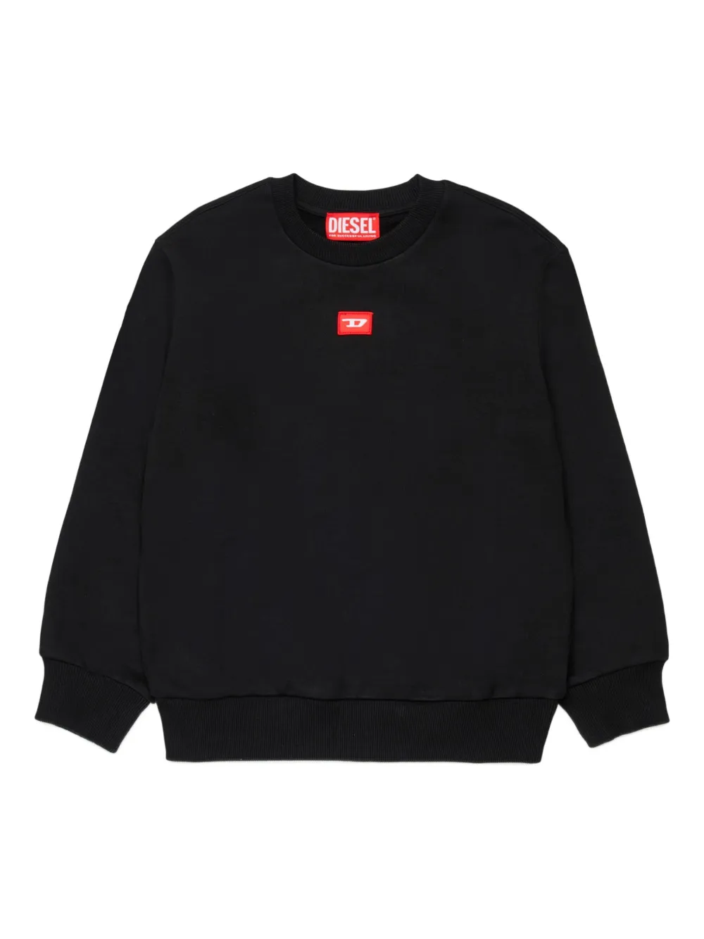 Diesel Kids' Sxgin Over Logo-patch Sweatshirt In Black