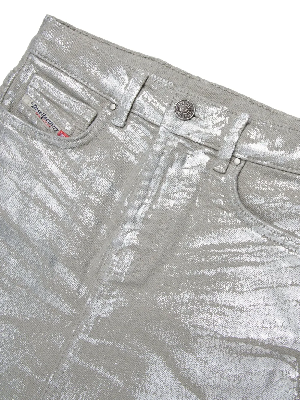  Diesel Kids Frayed-hem Mini Skirt - Silver 