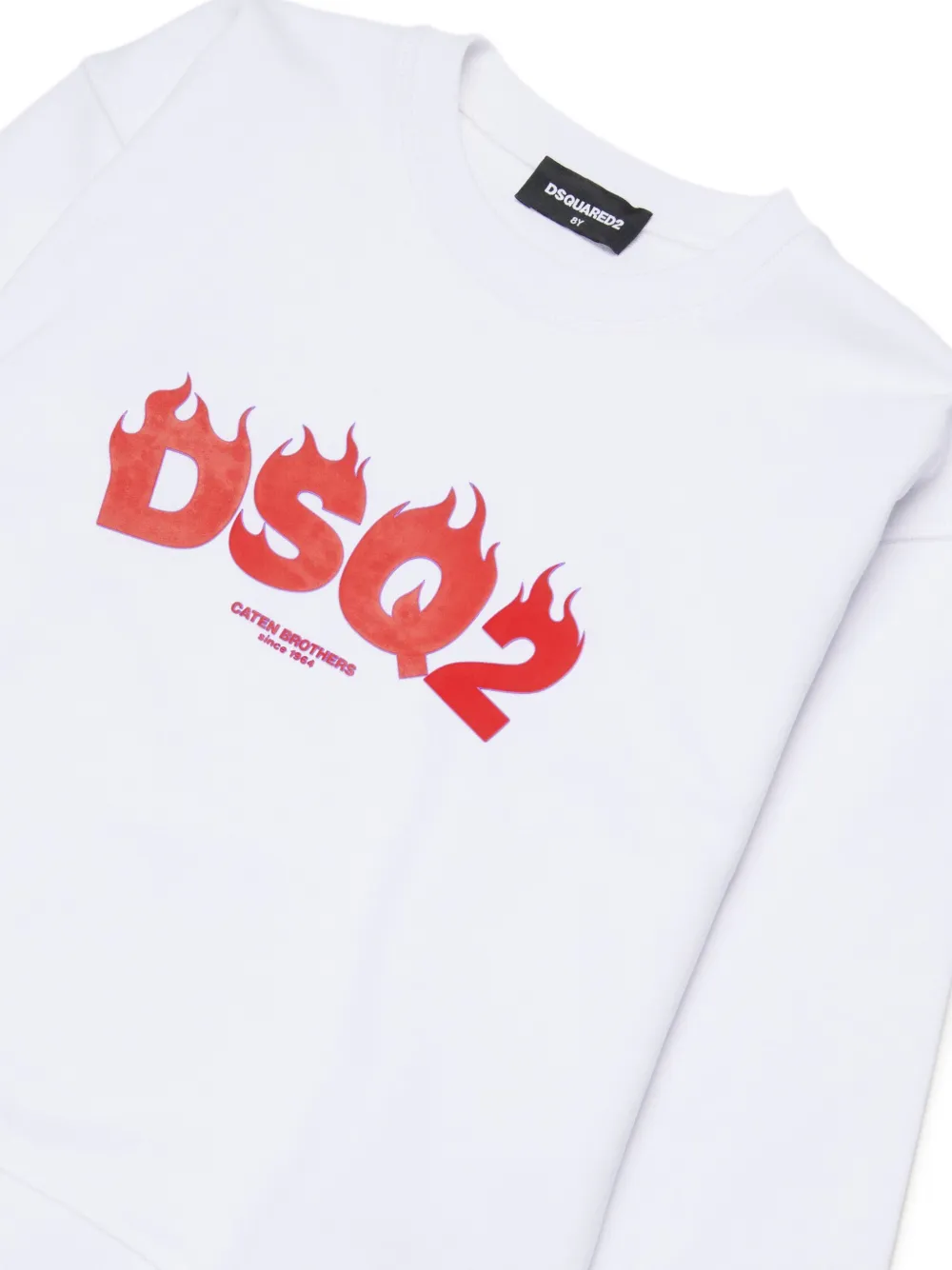 DSQUARED2 KIDS Sweater met grafische logoprint en lange mouwen Wit