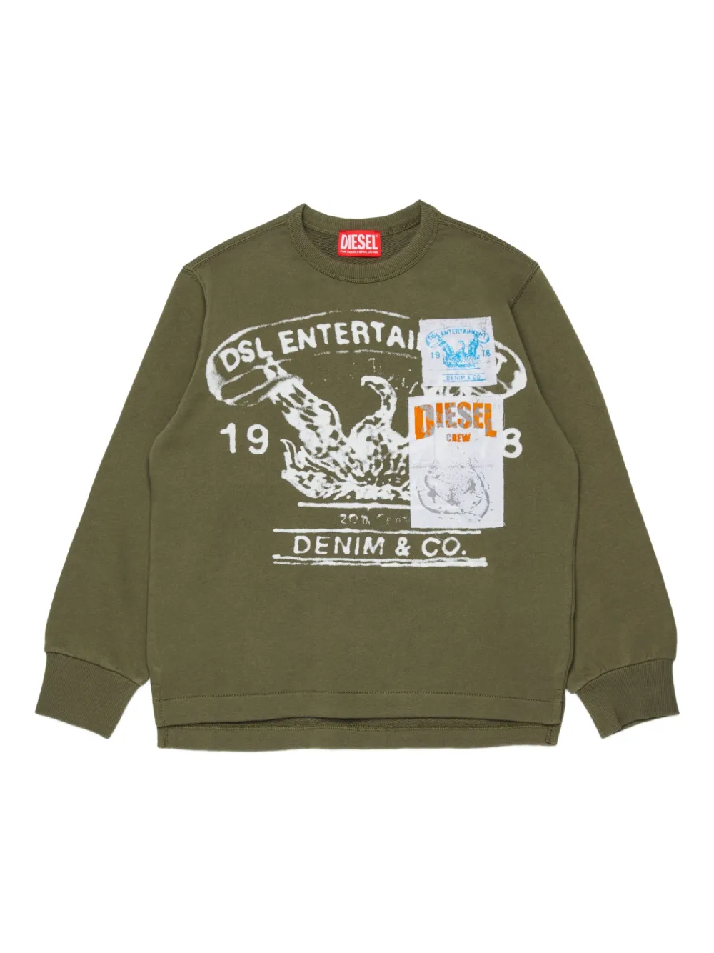 Diesel Sdersim Over Graphic Sweatshirt In Green