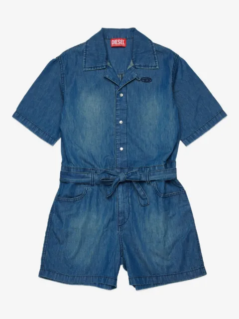 Diesel Kids Jrapp embroidered-logo belted jumpsuit