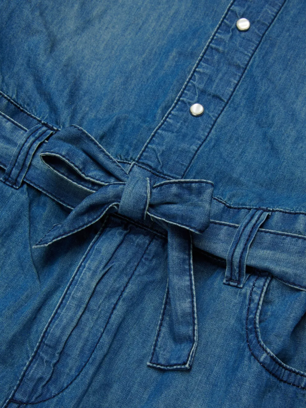 Diesel Kids Jrapp jumpsuit met geborduurd logo en ceintuur Blauw