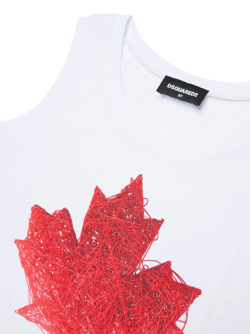  Dsquared2 Kids Leaf-graphic Sleeveless T-shirt - White 