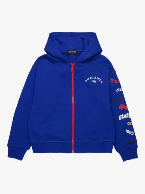 DSQUARED2 KIDS zip hooded sweatshirt