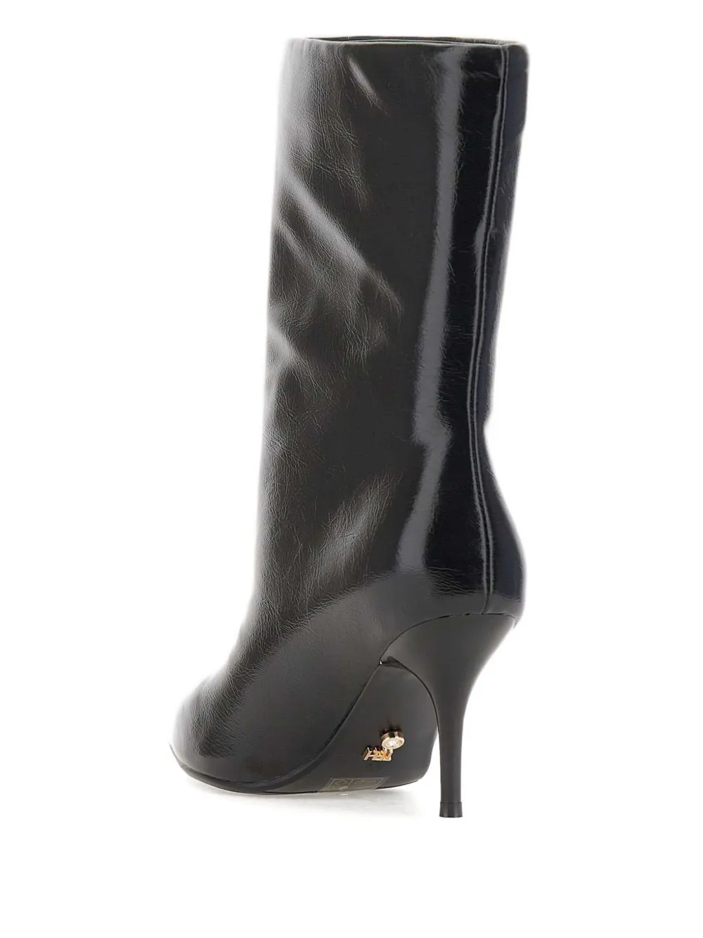 Twenty Four Haitch 80mm Unuk Pointed Ankle Boots In Black