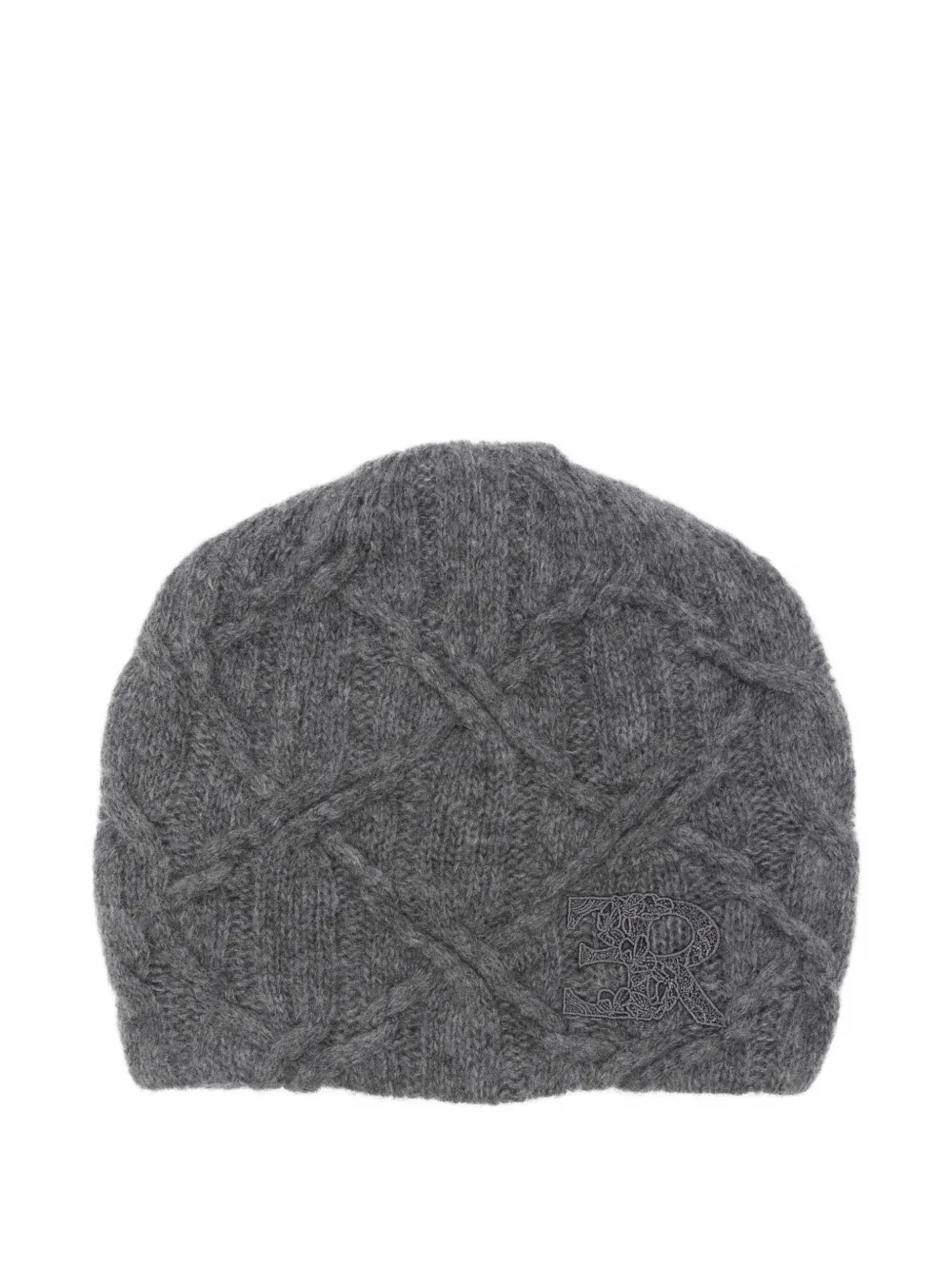 Ermanno Scervino bonnet en maille torsadée à logo | gris | Image 1