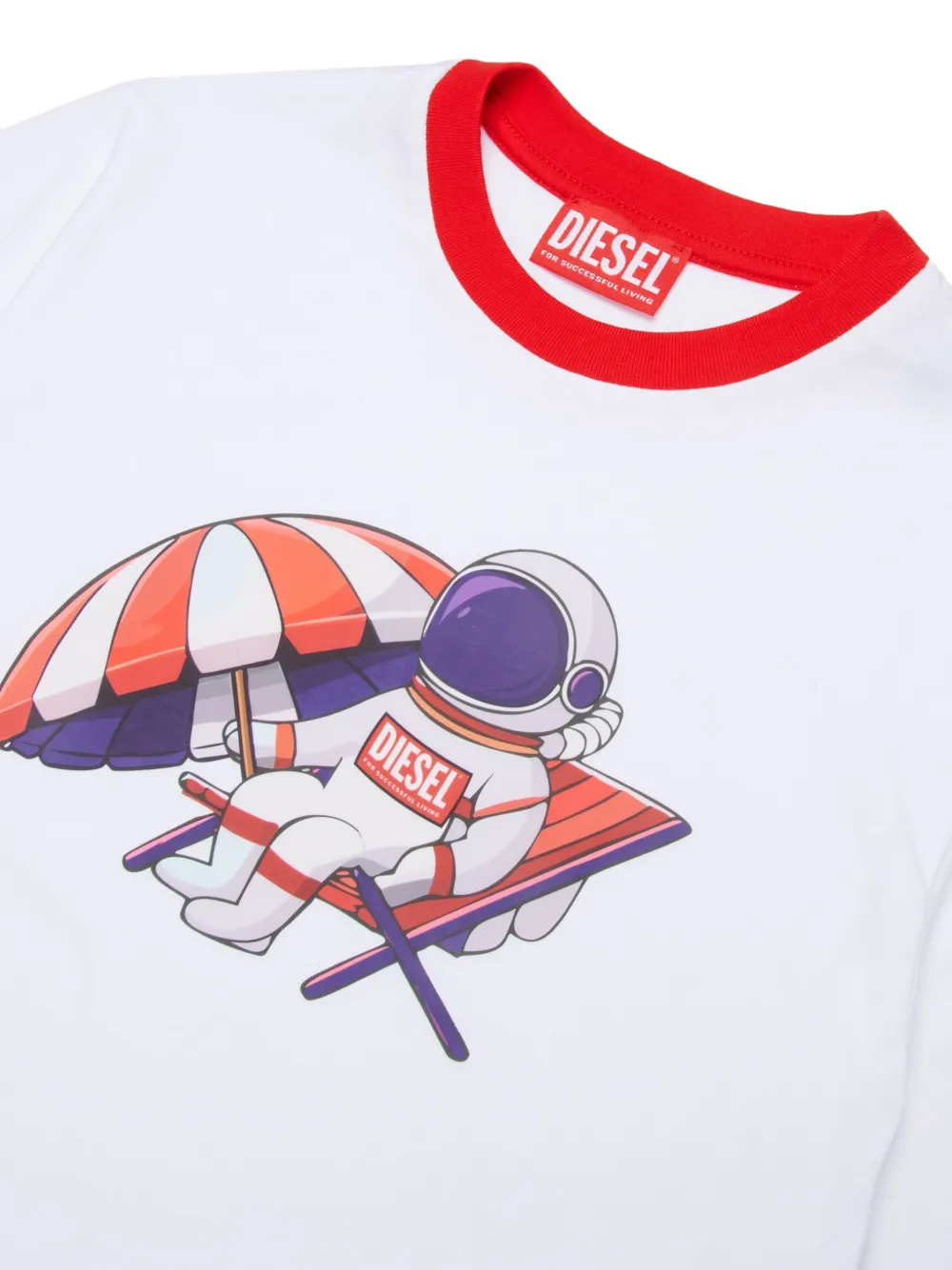 Diesel Kids Mtspacy Over T-shirt met grafische print Wit