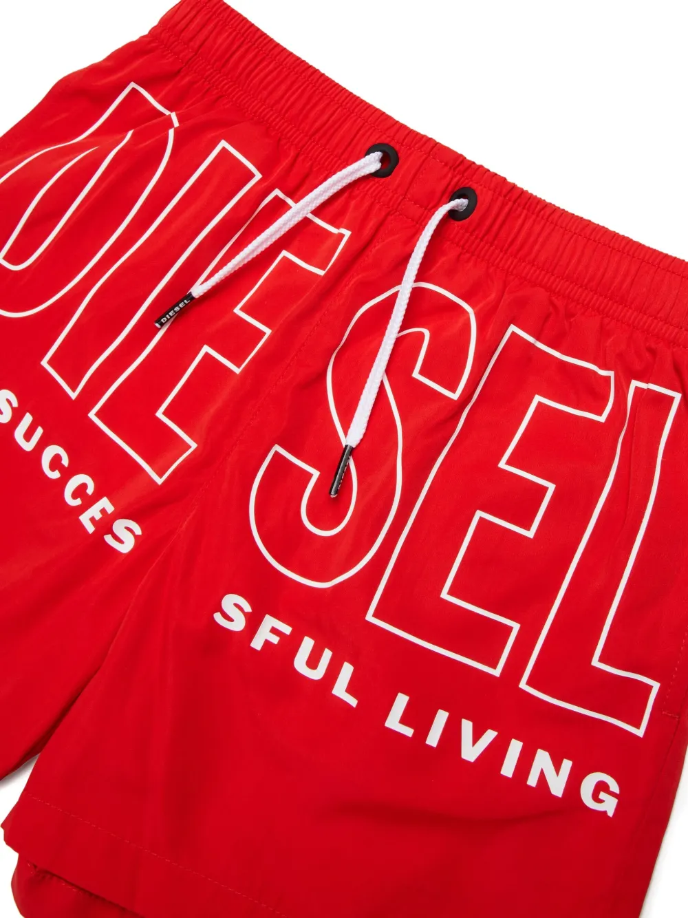  Diesel Kids Midit Drawstring Swim Shorts - Red 