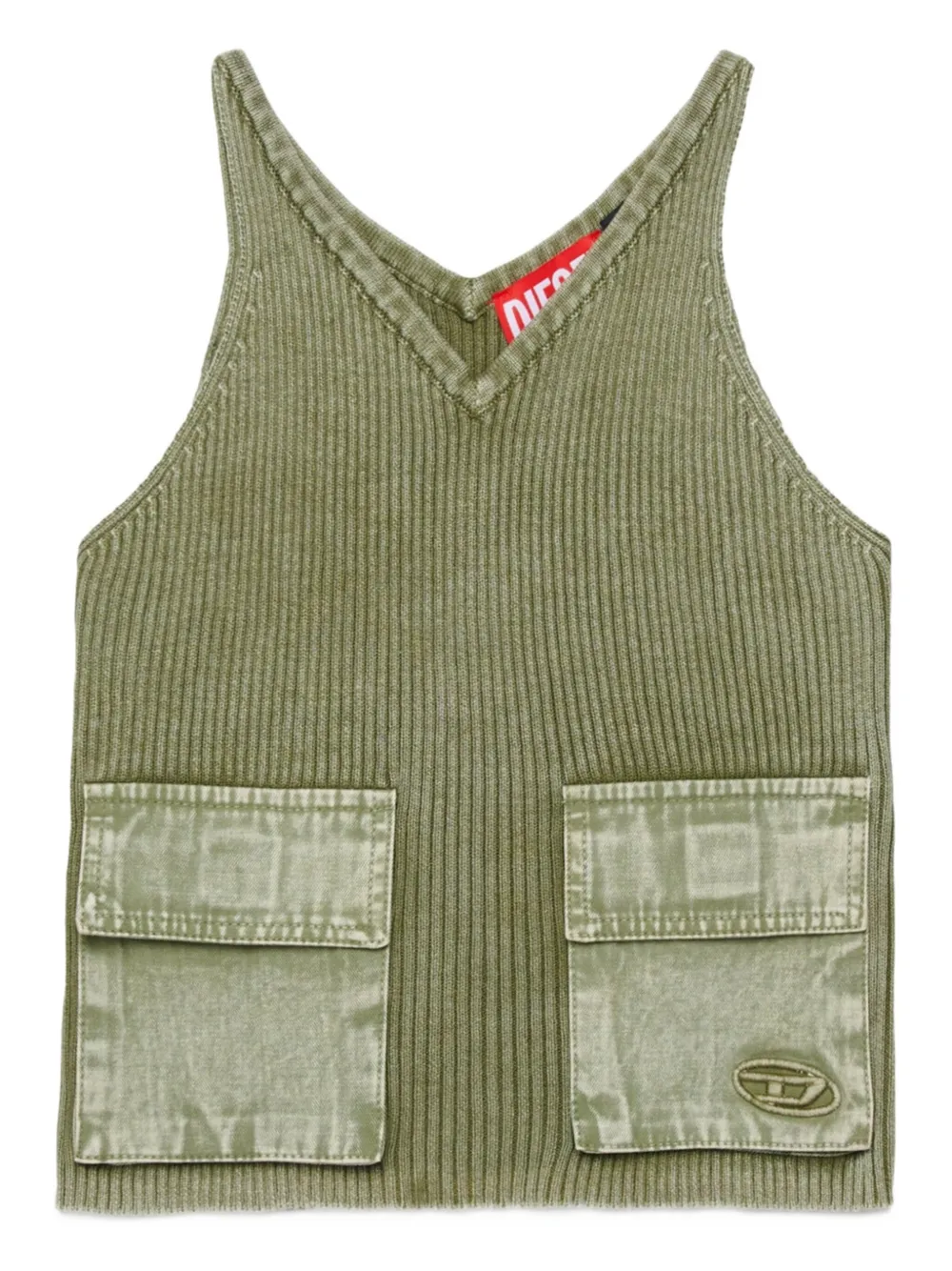 Diesel Kids Top con scollo a V - Verde
