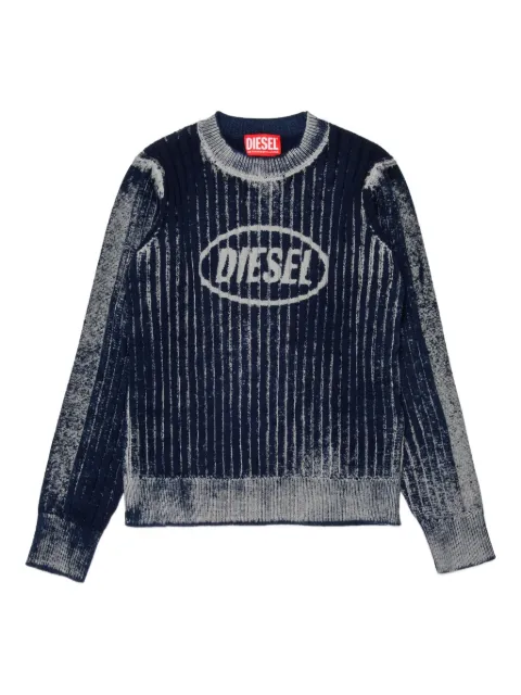 Diesel Kids Kandelerod cribbed logo crew-neck sweater