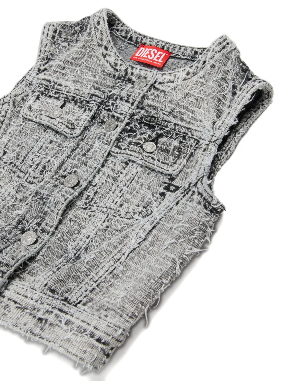  Diesel Kids Buttoned Waistcoats - Grey 