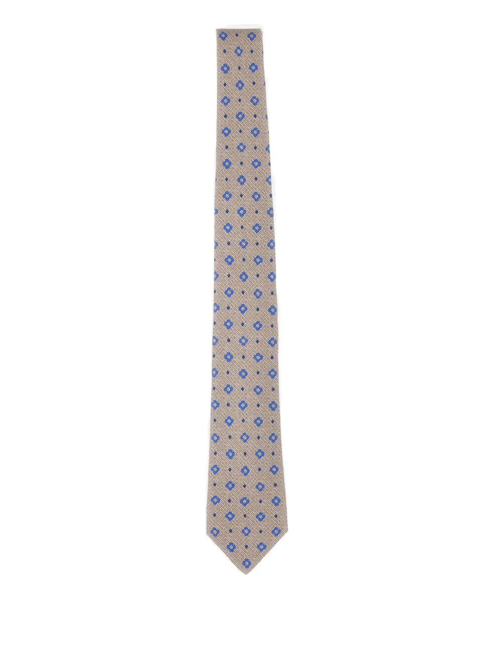 Kiton patterned silk tie | Neutrals | Image 1