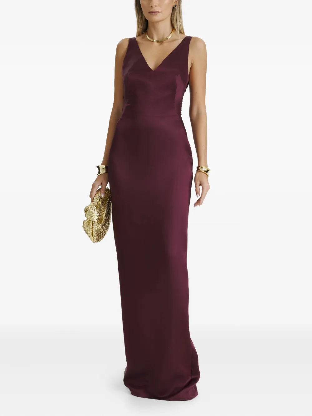 Il Volo Lavina V-neck Maxi Dress In Purple