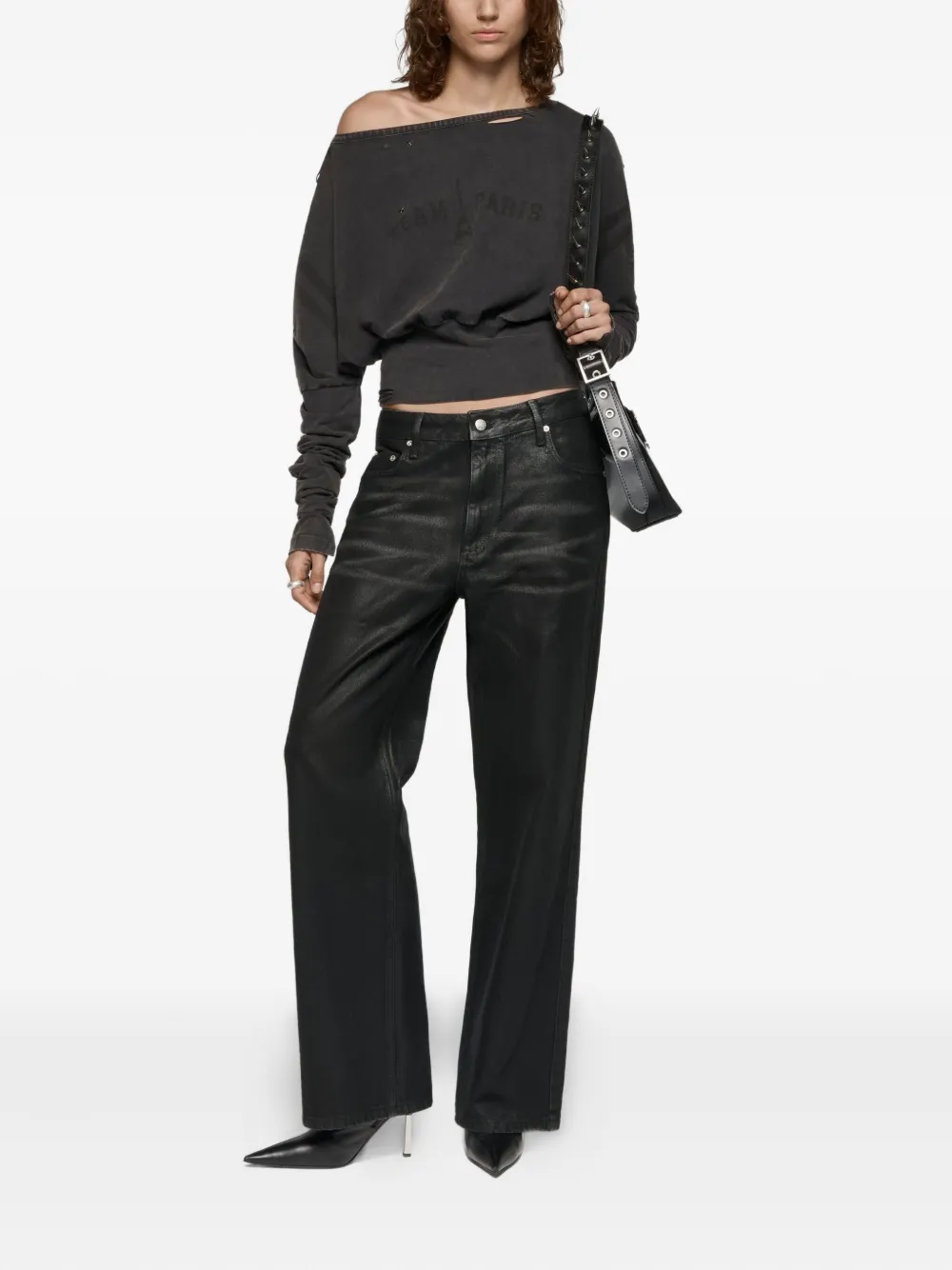  Misbhv Austin Coated Five-pockets Straight-leg Jeans - Black 