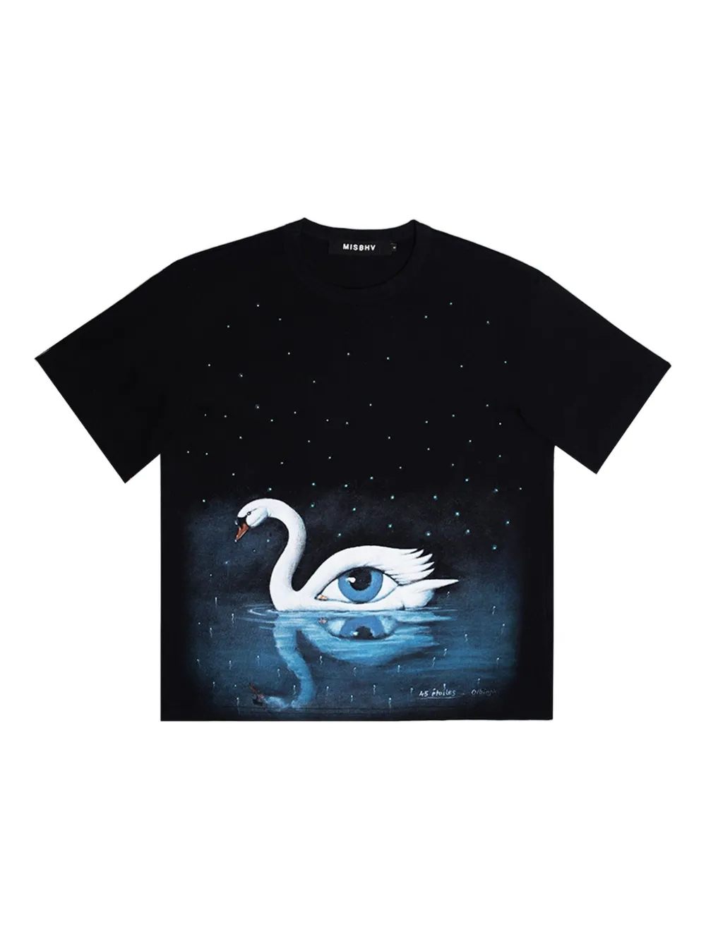 Misbhv Verziertes Olbinski Edition T-shirt Mit Schwan In Black