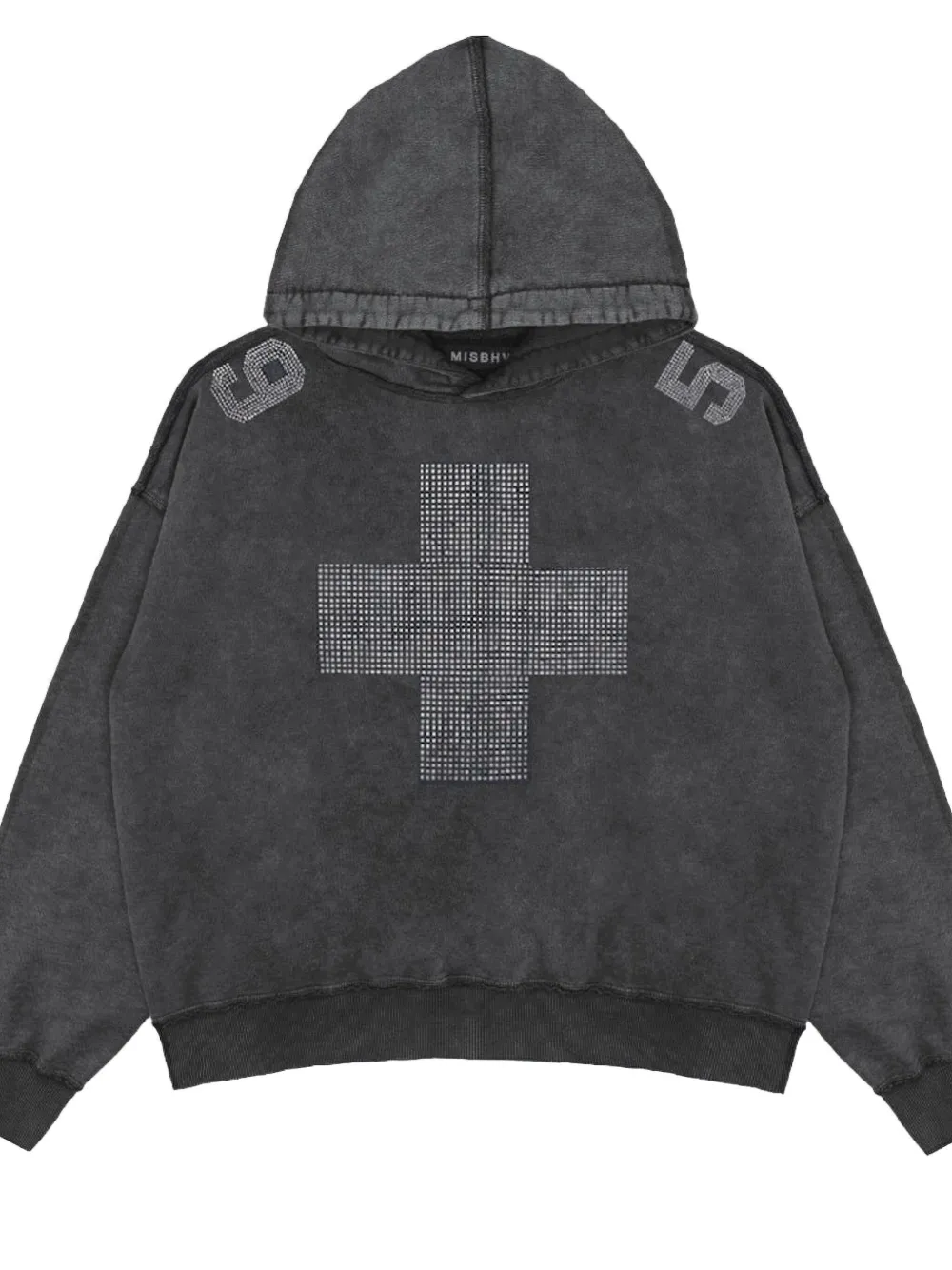 MISBHV Hoodie met verfraaid kruis Zwart