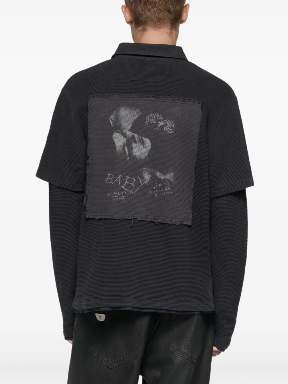 MISBHV Poloshirt met gelaagde print - Zwart