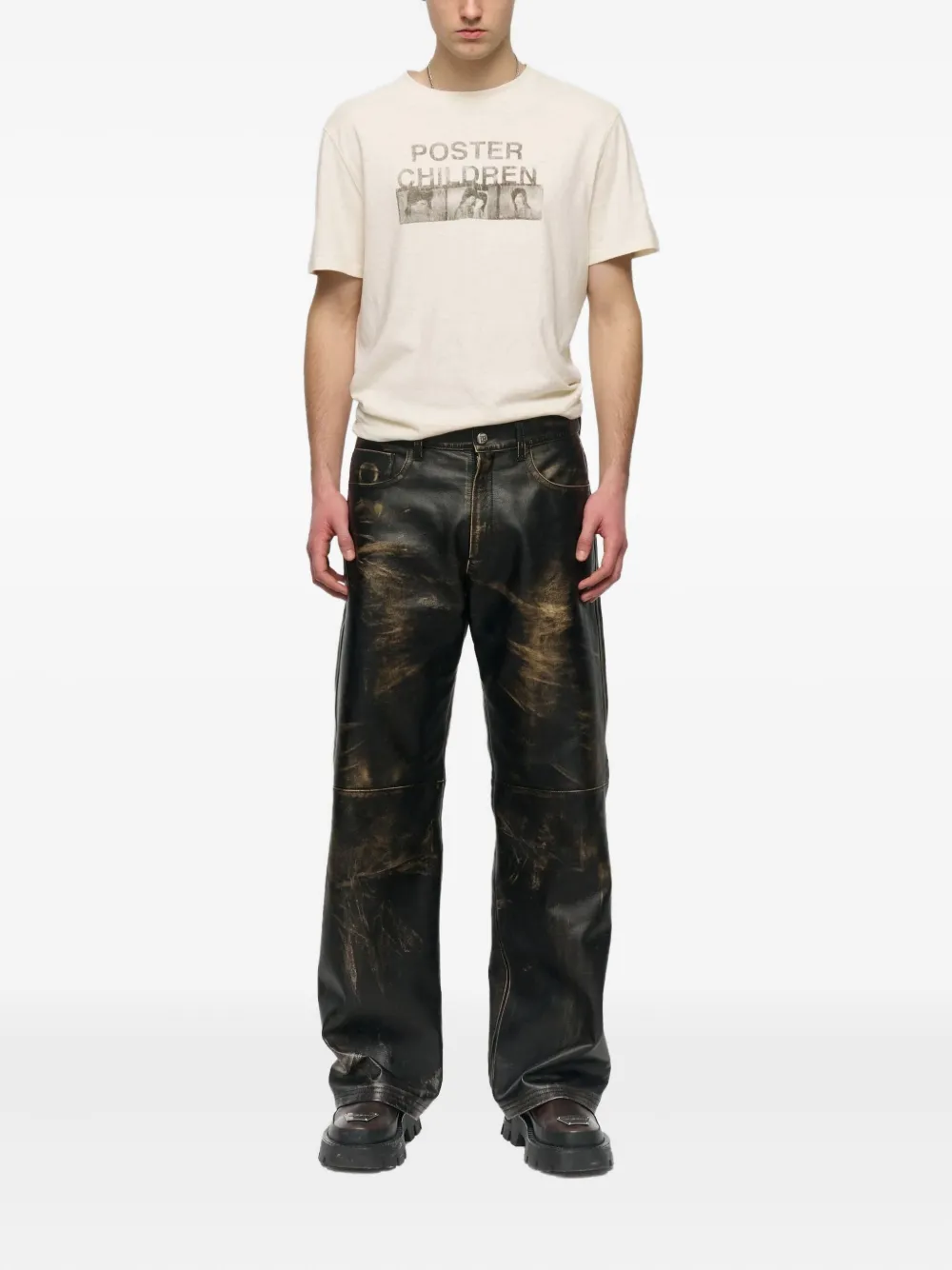 MISBHV Poster Kinderen T-shirt met grafische print - Beige