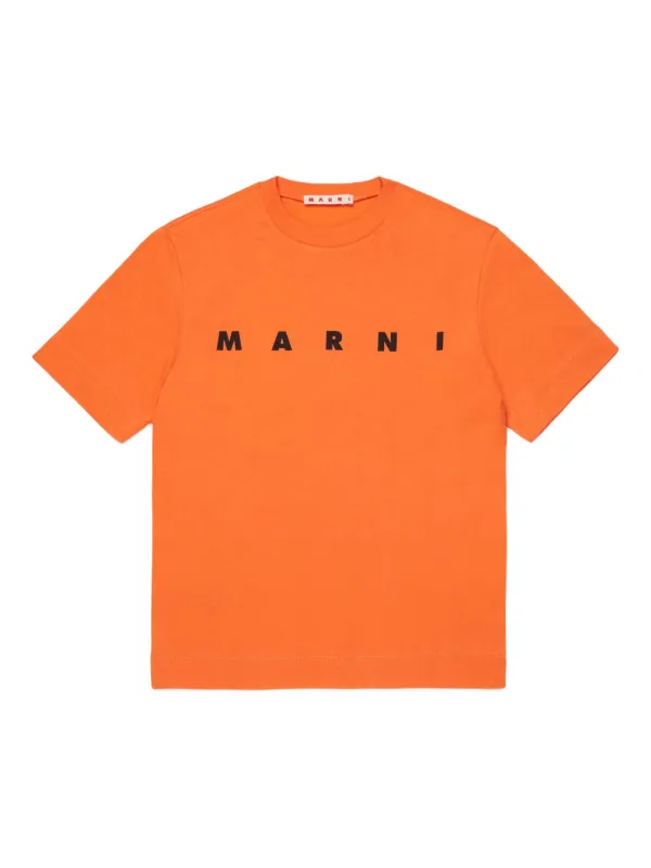 Marni Kids logo-print T-shirt | Orange | FARFETCH
