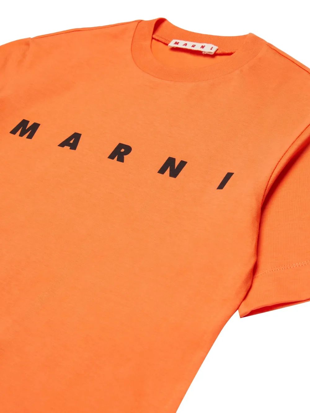 Marni Kids T-shirt met logoprint Oranje