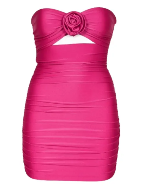 ROOM76 strapless rose-detail mini dress