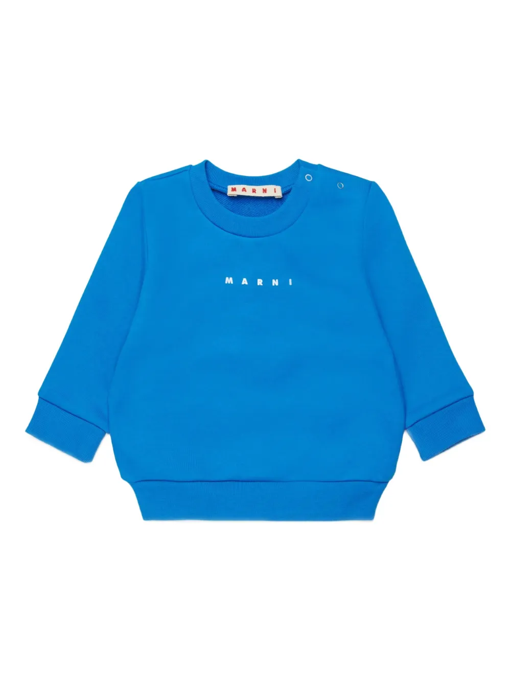 Marni Logo Crew-neck Sweatshirt In Blue