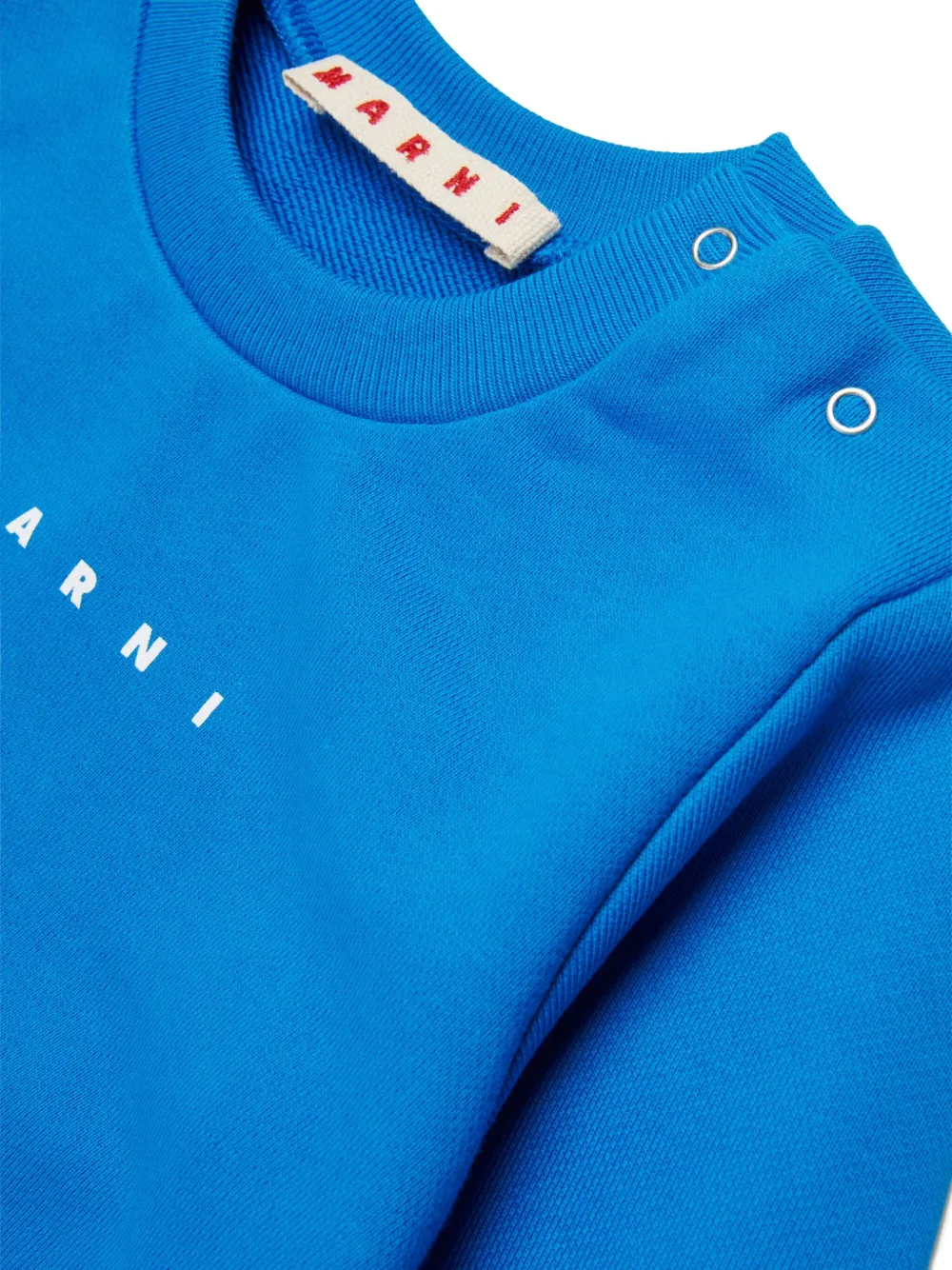 Marni Logo Crew-neck Sweatshirt In Blue