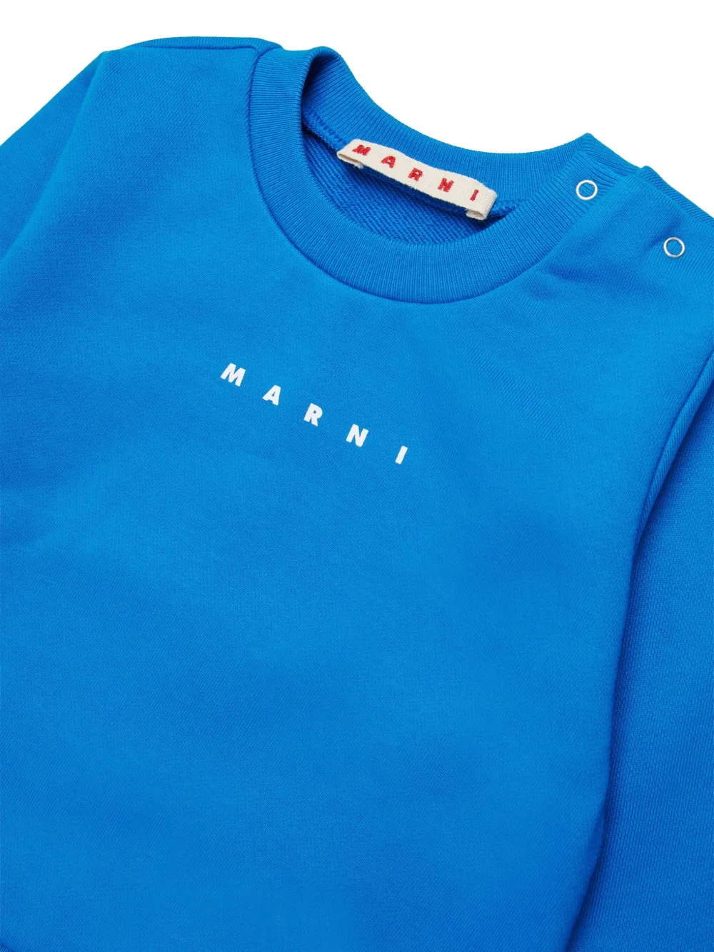 Marni Logo Crew-neck Sweatshirt In Blue