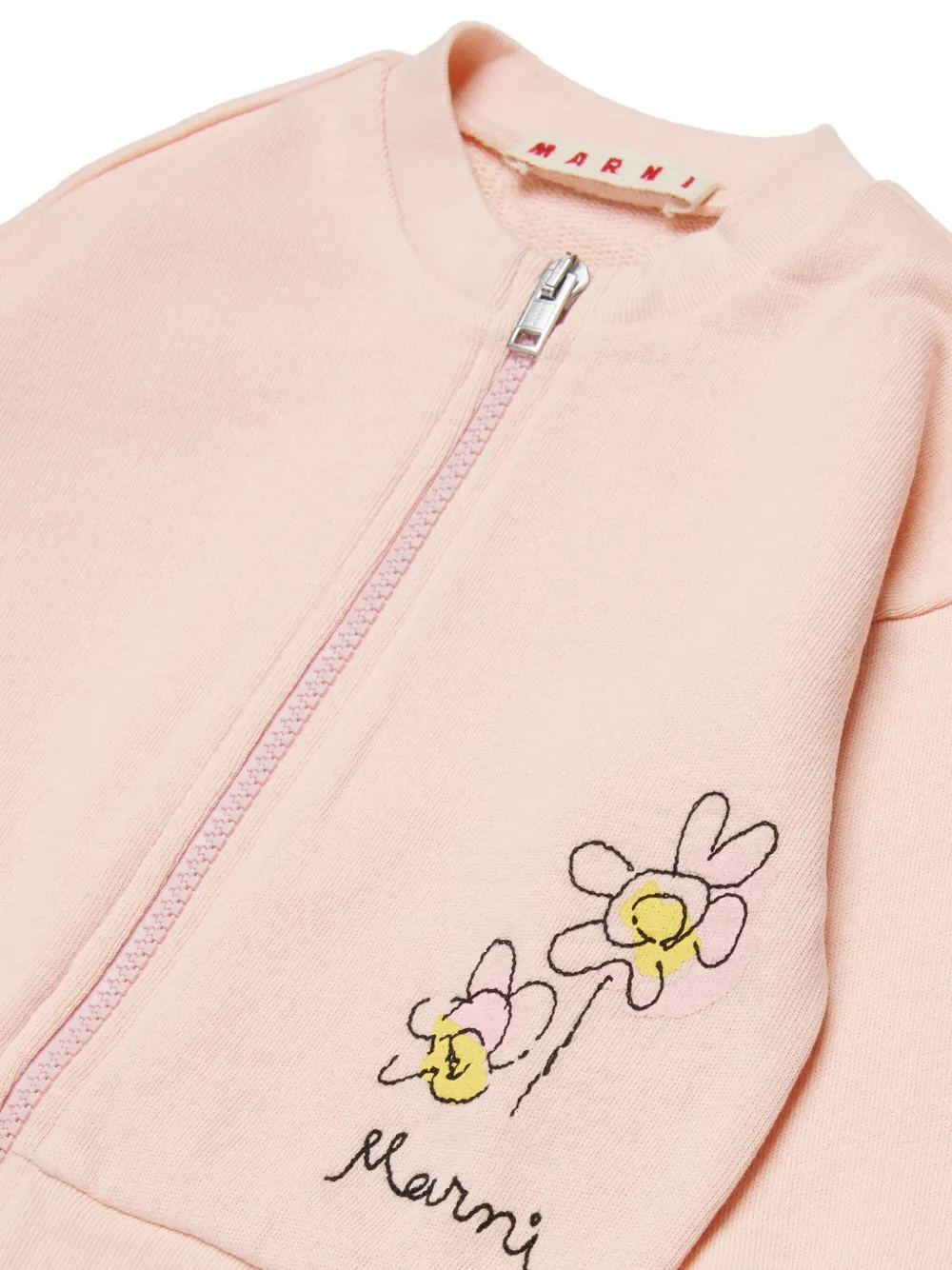  Marni Kids Floral Zip Sweatshirt - Pink 