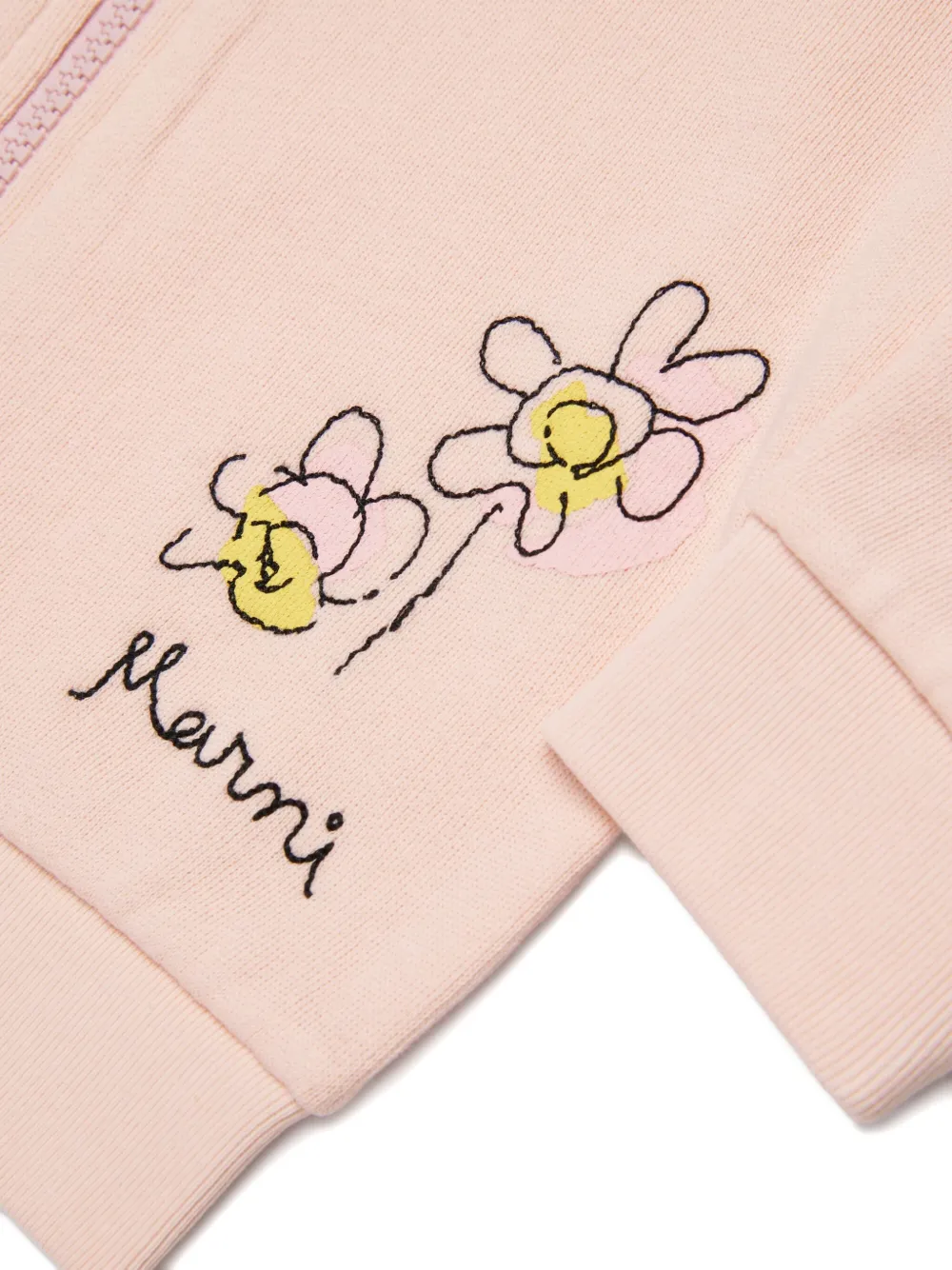 Marni Kids Sweater met bloemenprint en rits Roze