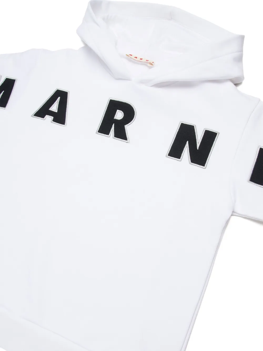 Marni Kids Katoenen hoodie met geborduurd logo Wit