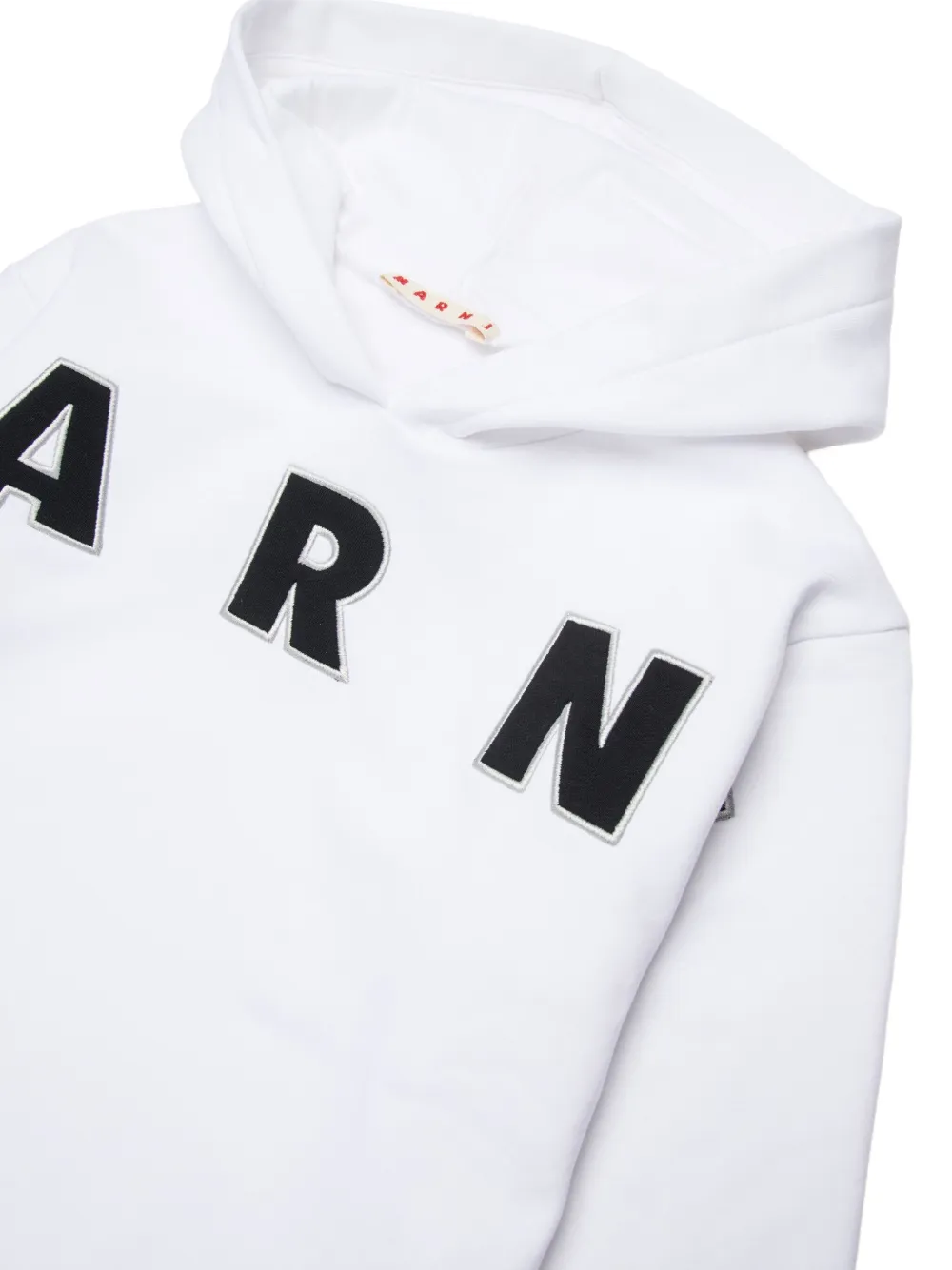 Marni Kids Katoenen hoodie met geborduurd logo Wit