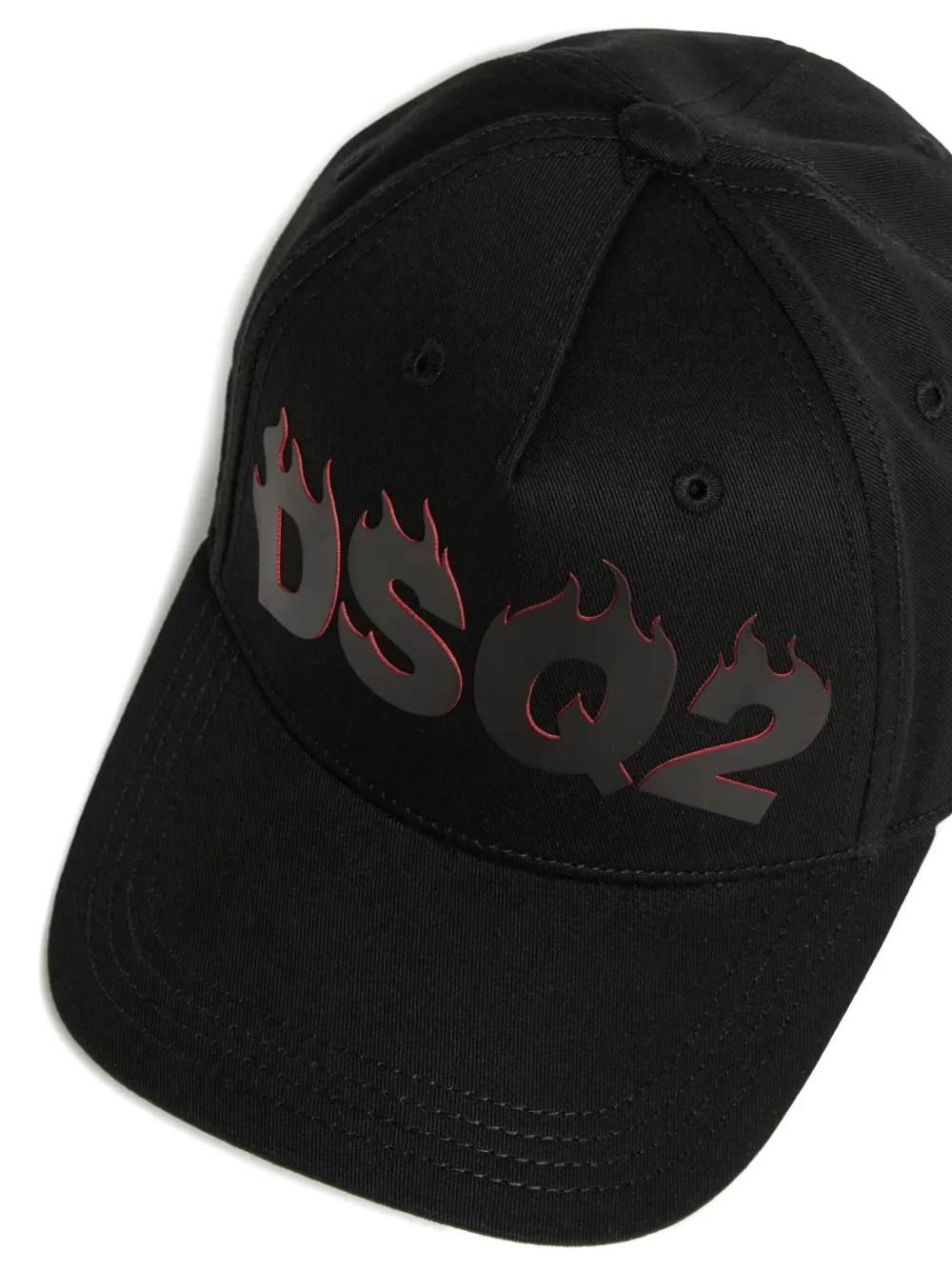 DSQUARED2 KIDS Honkbalpet met vlammendetail en logoprint Zwart