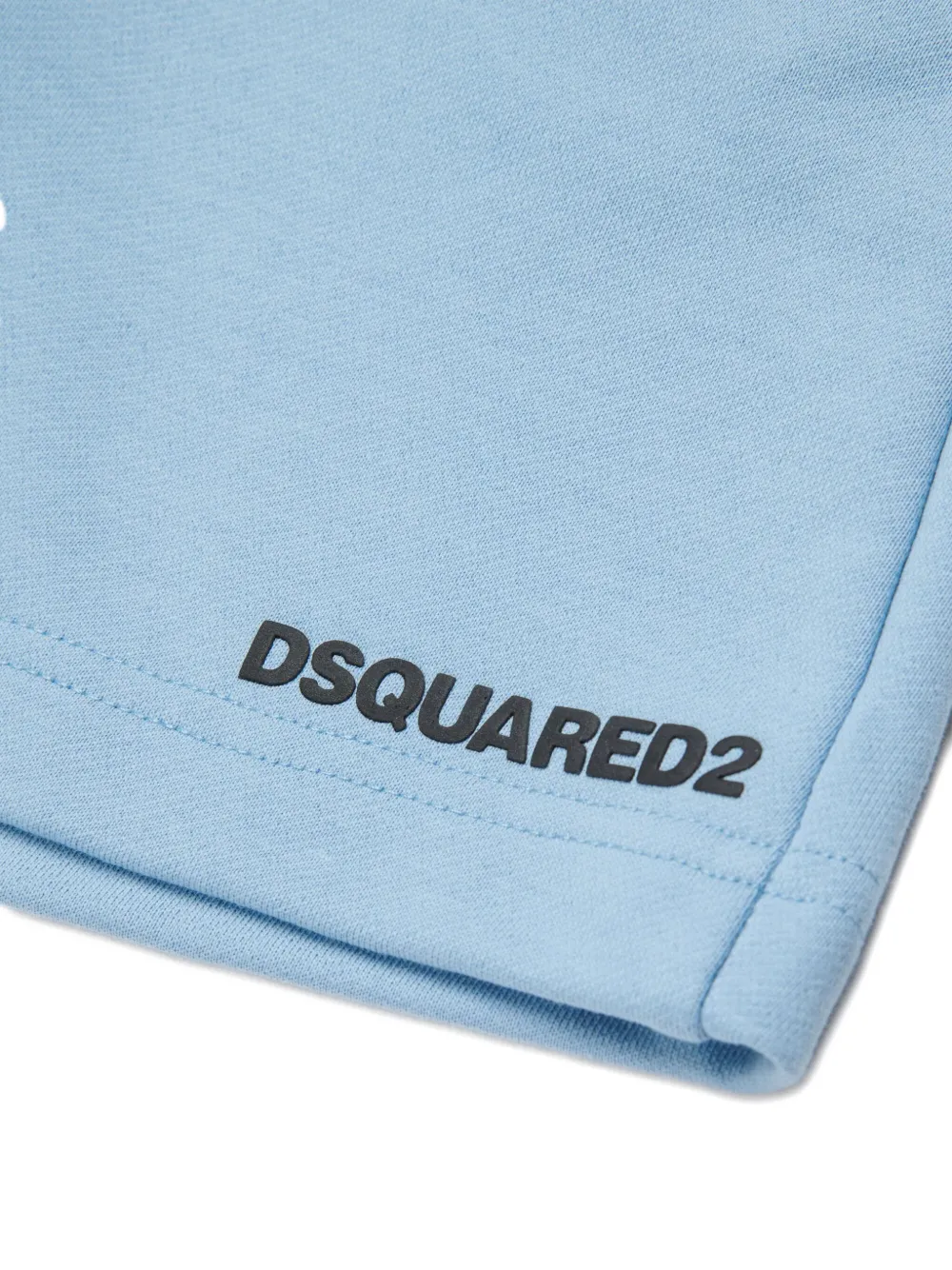 Dsquared2 Drawstring Logo-print Fleece Shorts In Blue
