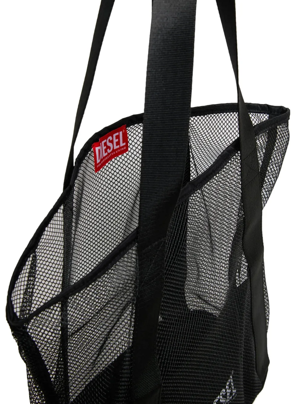 Diesel Kids Schoudertas met mesh en band Zwart