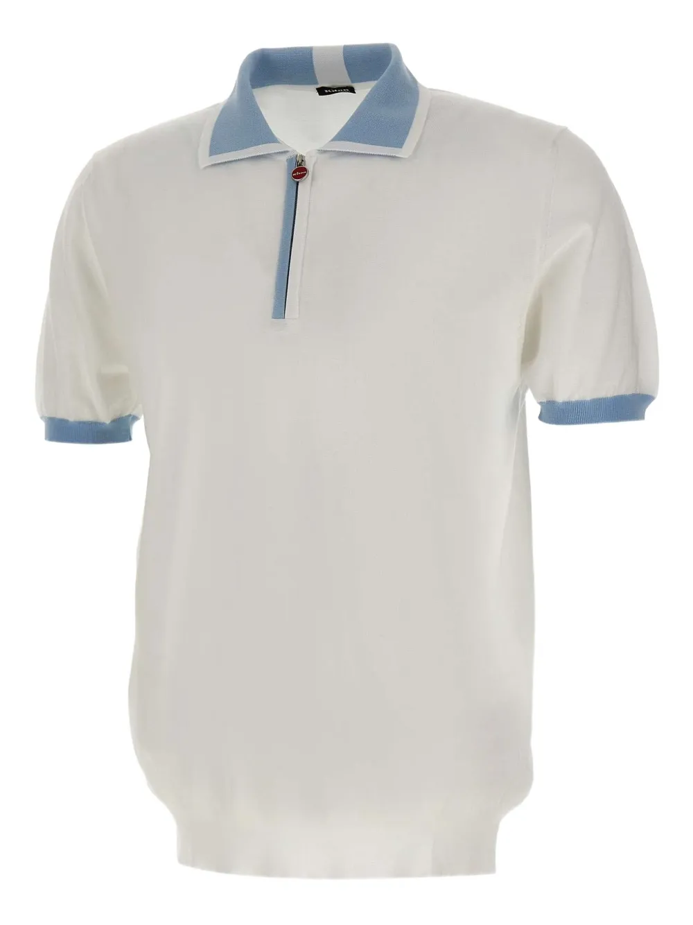 Kiton playera tipo polo tejida con medio cierre | blanco | Image 1