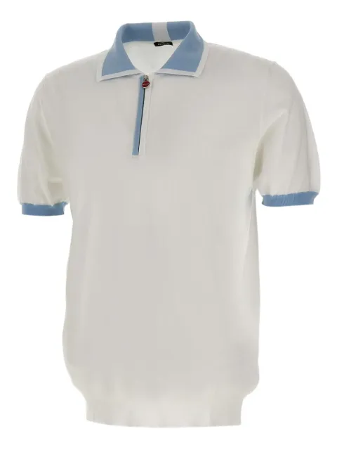 Kiton half-zip ribbed polo shirt