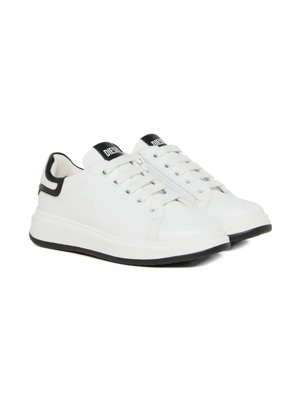 Diesel Kids Sneakers con logo e lacci - Bianco