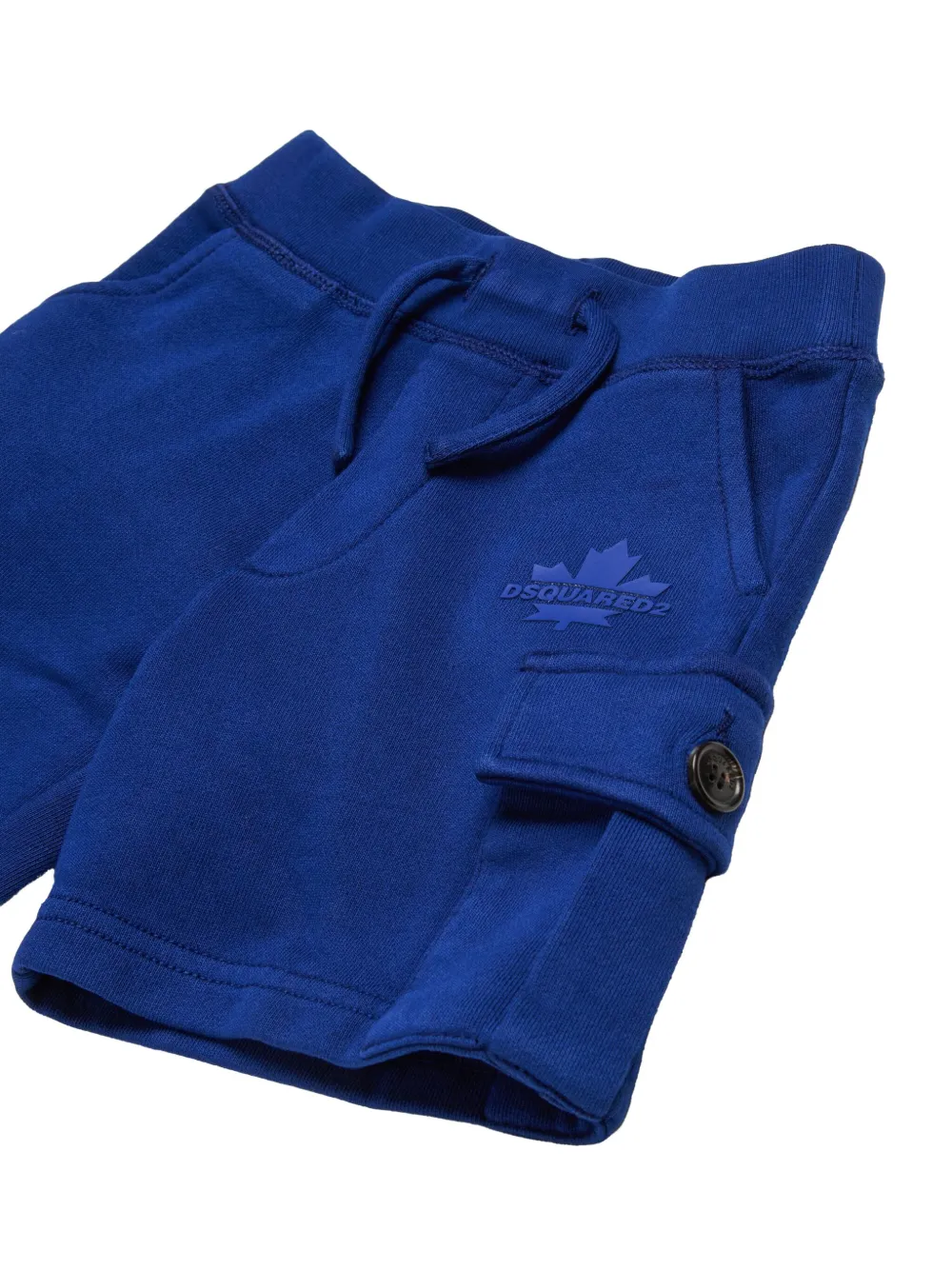 Dsquared2 Drawstring Maple Leaf Cargo-pockets Shorts In Blue