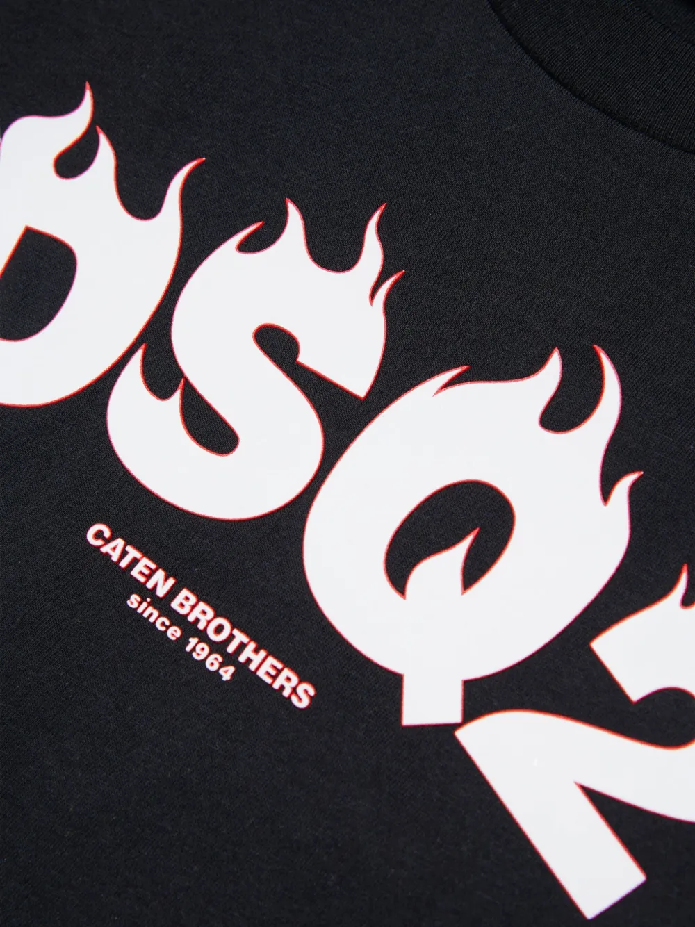 DSQUARED2 KIDS T-shirt met logodetail en ronde hals Zwart