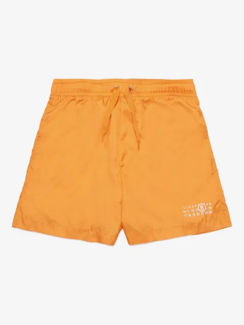 MM6 Maison Margiela Kids drawstring logo-print swim shorts