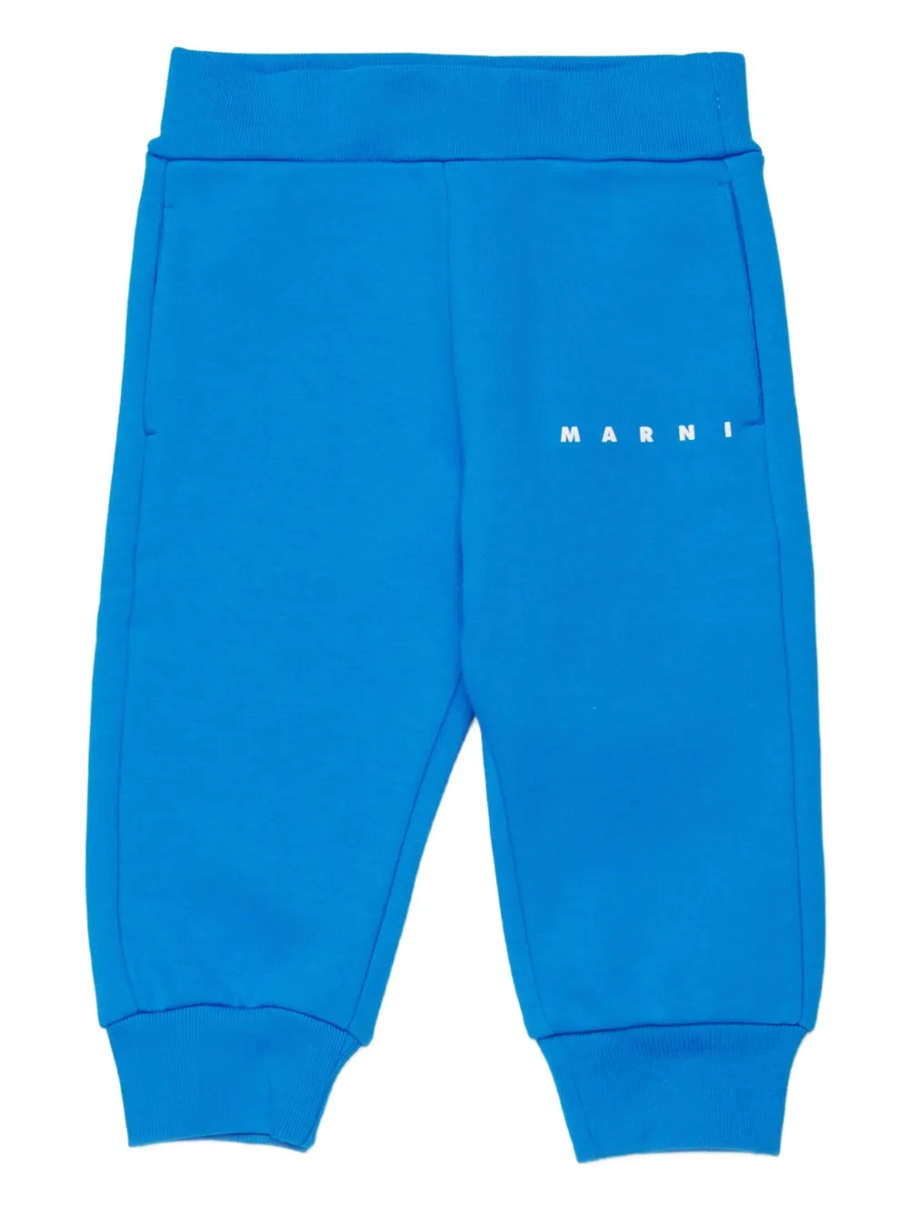 Marni Kids logo-print sweatpants - Blue