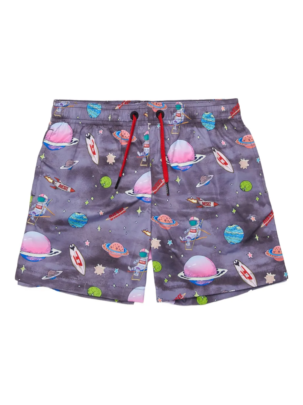 Diesel Kids Costume da bagno con stampa a tema spazio - Grigio