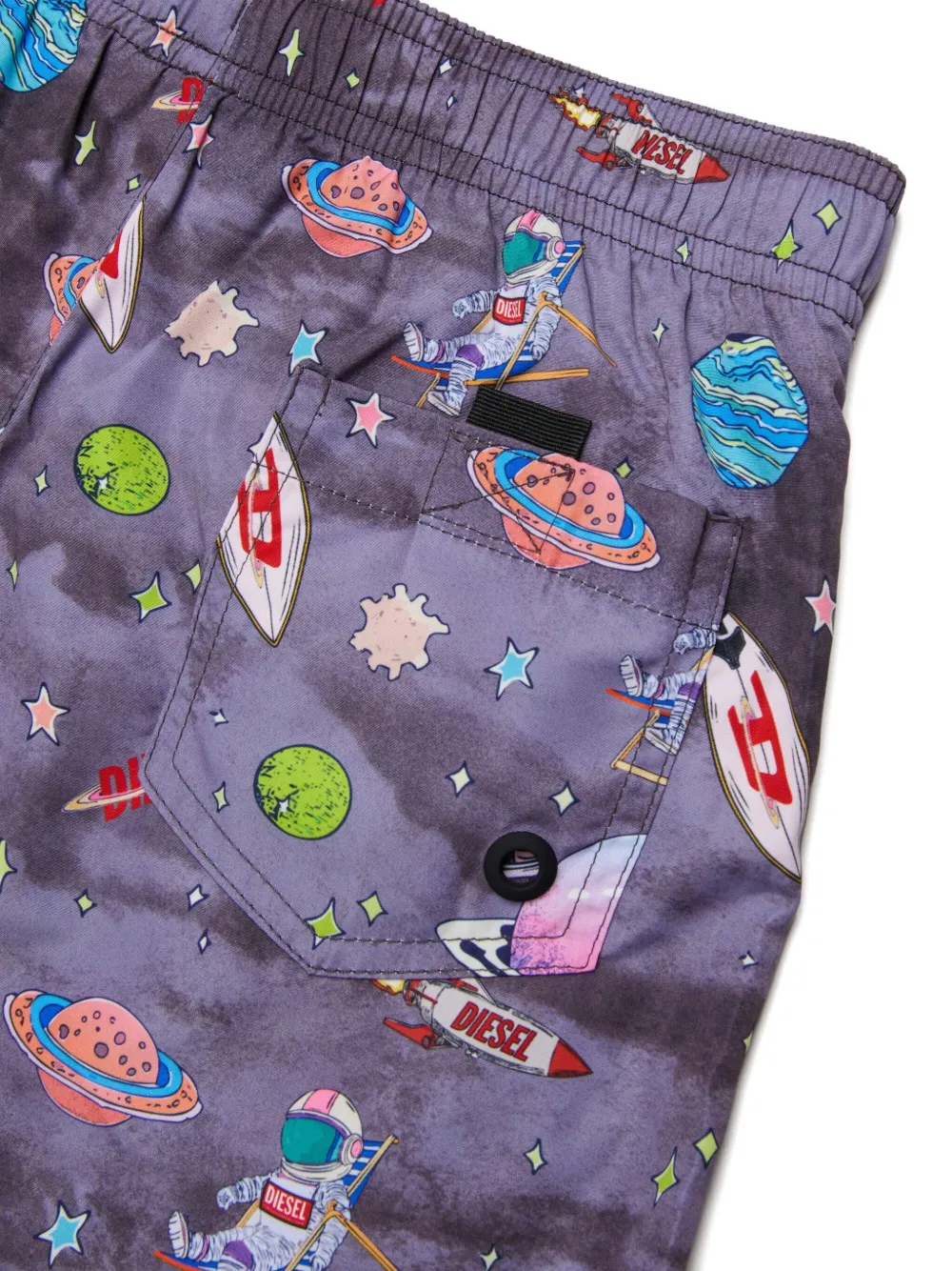 Diesel Kids Zwembroek met ruimte-print Grijs
