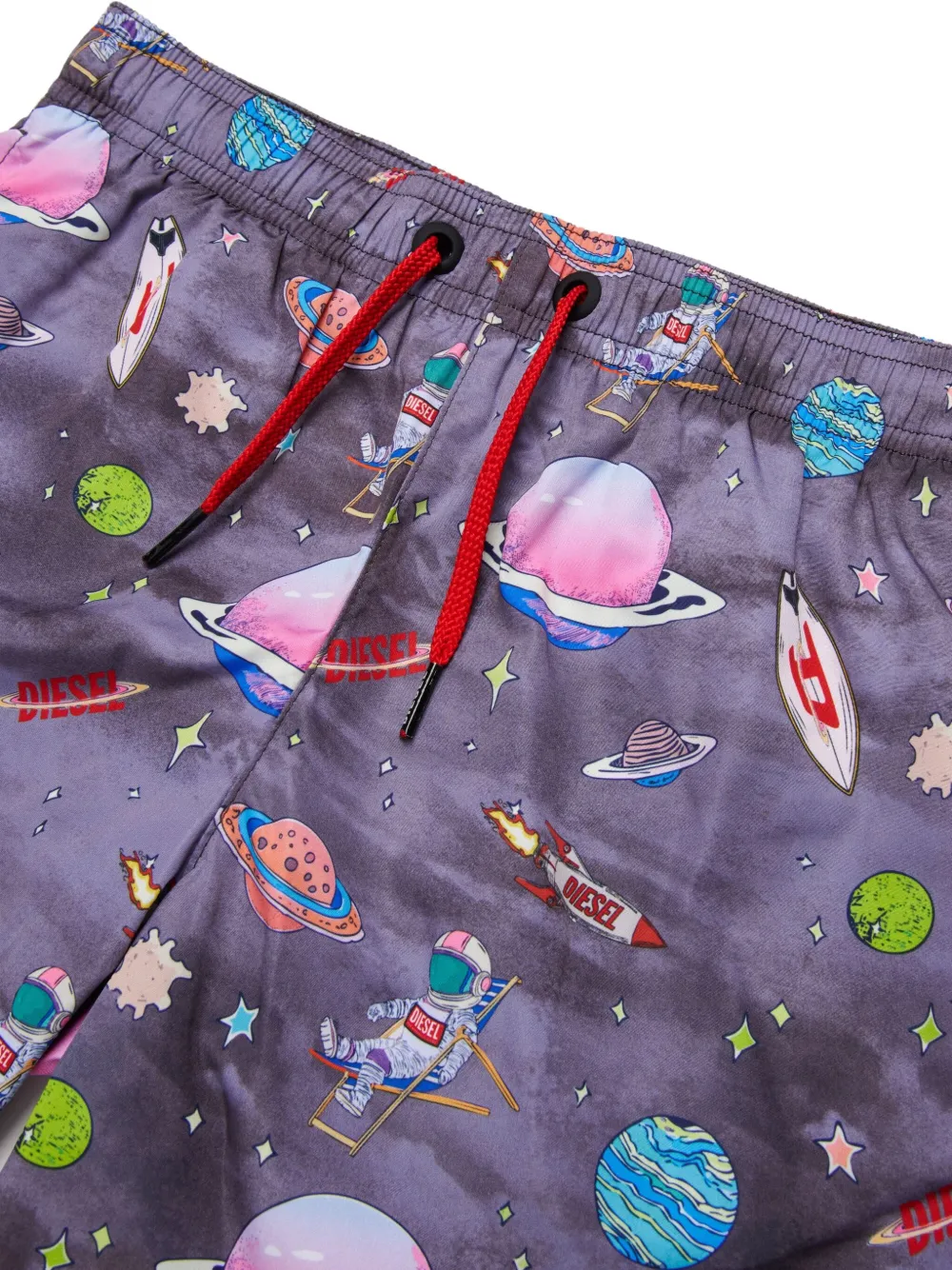 Diesel Kids Zwembroek met ruimte-print Grijs