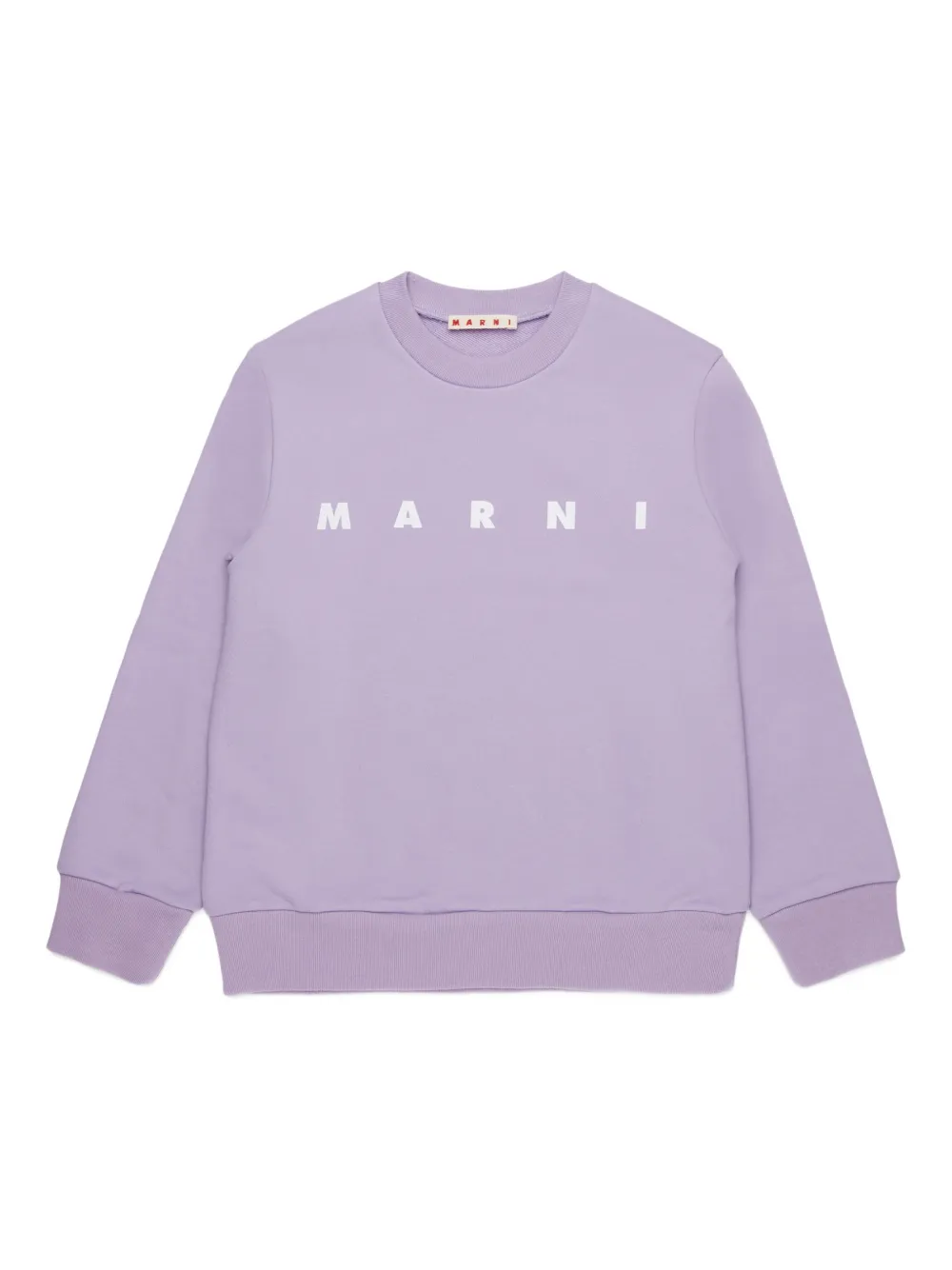 Marni Kids logo-print crew-neck sweater - Viola