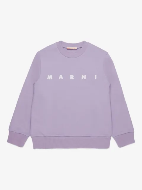 Marni Kids logo-print crew-neck sweater