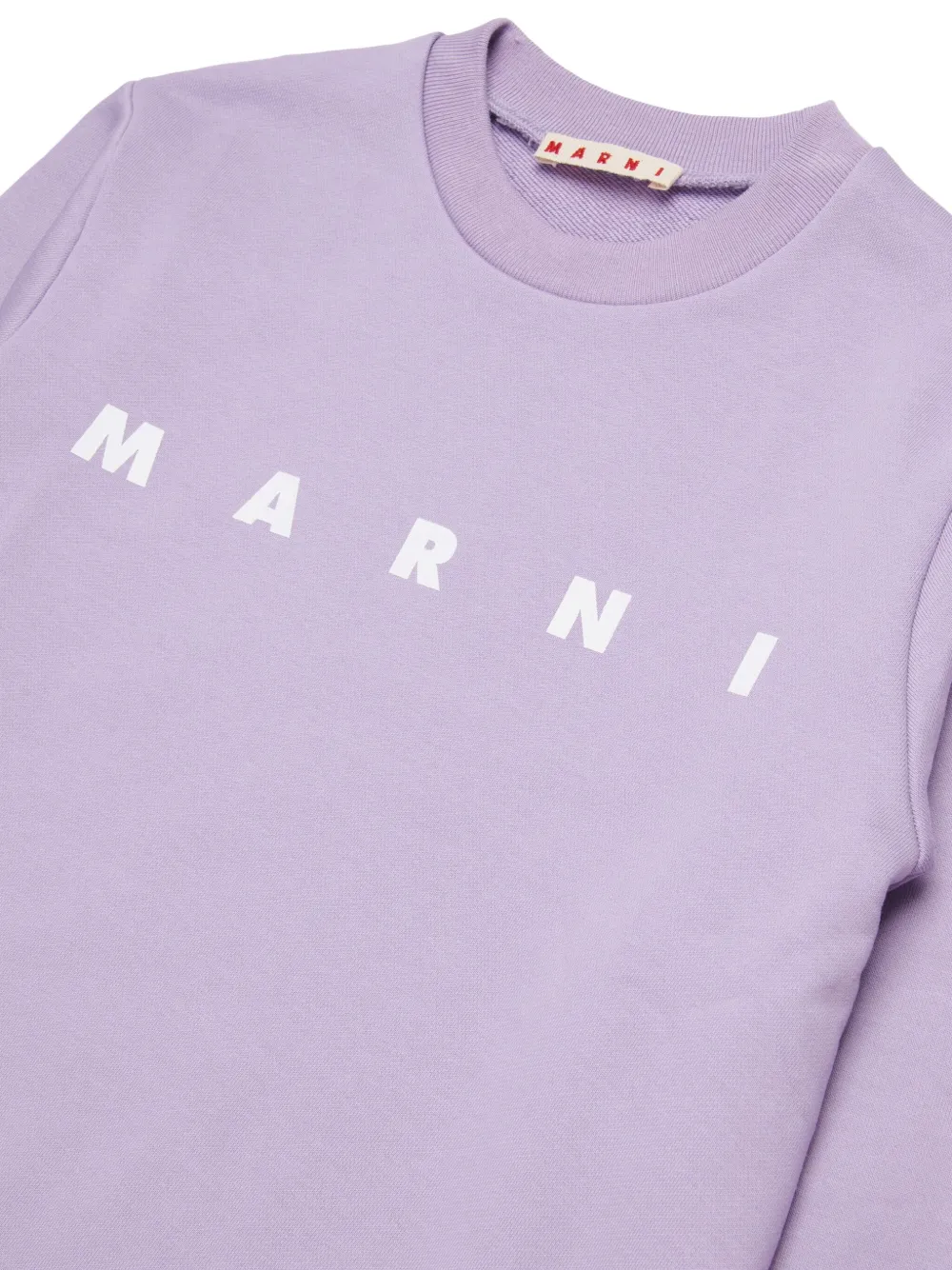 Marni Kids Trui met logoprint en ronde hals Paars