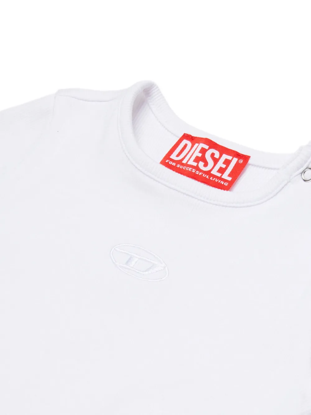 Diesel Kids Taspyb geribbeld T-shirt Wit